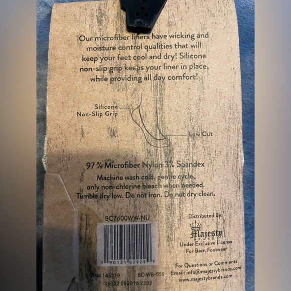 b.o.c Born Concept Ladies Microfiber Liners Lot of 2- 6 Packs Size 4-10 Blk-Tan - Picture 6 of 7